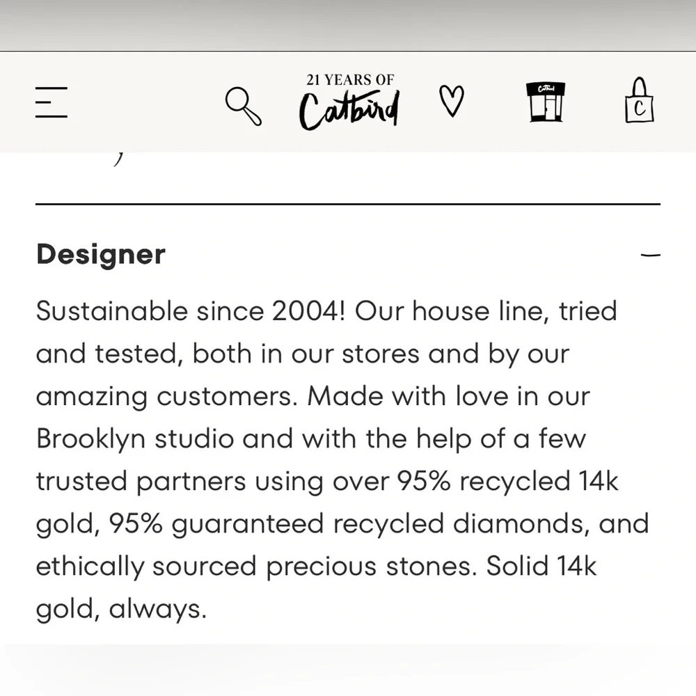 Catbird Fairy Light Black Diamond Hoops (Like-New; Gold/Black;14k) - Picture 8 of 13
